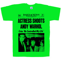 Actress shoots Andy Wharol T-Shirt